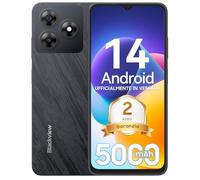 Blackview WAVE 8C Android 14 Smartphone, Octa-Core, 6GB+64GB/2TB, 6.56" HD+Schermo, 5000mAh/10W, 13MP+8MP Telefono Cellulari, Cover Inclusa, Face ID/4G Dual SIM/GPS/Tipo-C/3.5mm Jack/Nero