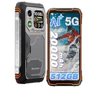 Blackview Xplore 1 5G Rugged Smartphone con Display Secondario, 20000mAh, Dimensity 7050 Rugged Phone, Android 15, 48GB+512GB/2TB 64MP+20MP Notturna, 6,78" 120Hz, NFC/AIOTG//Arancio