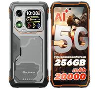 Blackview Xplore 1 5G Rugged Smartphone con Display Secondario, 20000mAh, Dimensity 7050 Telefono Indistruttibile, Android 15, 36GB+256GB/2TB 64MP+20MP Notturna, 6,78" 120Hz,OTG/AI/NFC/Arancio