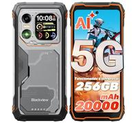 Blackview Xplore 1 5G Rugged Smartphone con Doppio Schermo, Batteria 20000mAh Android 15, 36GB+256GB/2TB, Display 6.78" FHD+ 120Hz, 64MP+50MP+20MP con Visione Notturna, NFC/Torcia/Dual SIM/Orange