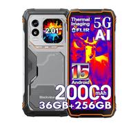 Blackview Xplore 1 Pro 5G Rugged Smartphone Termocamera, 36GB+256GB/2TB Android 15 Telefono Robusto 20000mAh, 64MP+50MP AI Camera, 6.78" FHD+ Doppio Display, IP68/IP69K/4G/NFC/OTG/GPS/FM, Arancio