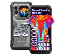 Blackview Xplore 1 Pro 5G Rugged Smartphone Termocamera, 48GB+512GB/2TB Android 15 Telefono Robusto 20000mAh, 64MP+50MP AI Camera, 6.78" FHD+ Doppio Display, IP68/IP69K/4G/NFC/OTG/GPS/FM, Nero
