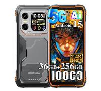 Blackview Xplore X1 5G Rugged Smartphone Android 15, 36GB+256GB/TF 2TB telefono Al, 10000mAh Telefono Robusto, 108MP+50MP, 6.78" FHD+Doppio Display, Telefono Impermeabile IP68, NFC, OTG, Arancione