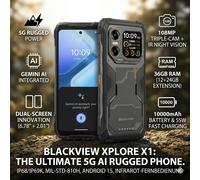 Blackview Xplore X1 5G Telefono Rugged 36GB+256GB 108MP 10000mAh Android 15 Nero