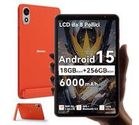 Blackview ZENO 1 8 pollici Tablet Android 15 90Hz 800x1280 - Ultra leggero&compatto Gaming, T615 8 core AI Chip, 18GB RAM+256GB ROM(2TB TF)/4G LTE+WiFi5G/Face ID/6000mAh/8MP+8MP/Widevine L1/BT5.2/GMS