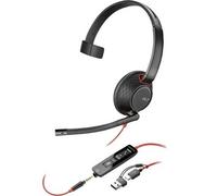 Blackwire 5210 USB-C Cuffie monoaurali Poly Blackwire 5210 con connettore USB-C + spina da 35 mm + adattatore USB-C/A