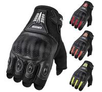 BLacOh Guanti Moto Guanti Estivi da Moto Senza Dita, Accessori, Guanti da Ciclismo rigidi protettivi a Mezze Dita, Guanti da Motocross Guanti Moto Uomo(Black,XXL)