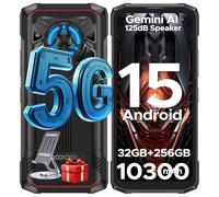 Blade 20 Play Rugged Smartphone 5G, Effetto Luce LED, 125dB Altoparlante, 50MP AI+20MP Visione Notturna, 32GB+256GB Android 15, Gemini AI/MTK 7050/6.56"/10300mAh/NFC/Dual SIM