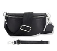 Blade Marsupio da donna in vera pelle, elegante marsupio, da donna, con 2 motivi e pelle staccabili e regolabili, tracolla da donna, tasca sul petto di alta qualità per donne, Nero-7., m