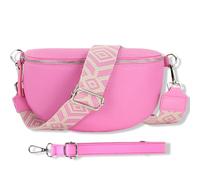 Blade Marsupio da donna in vera pelle, elegante marsupio, da donna, con 2 motivi e pelle staccabili e regolabili, tracolla da donna, tasca sul petto di alta qualità per donne, Rosa-2, L, Marsupio