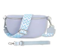 Blade Marsupio da donna in vera pelle, elegante marsupio, da donna, con 2 motivi e pelle staccabili e regolabili, tracolla da donna, tasca sul petto di alta qualità per donne, Blu chiaro-2, L,