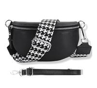 Blade Marsupio da donna in vera pelle, elegante marsupio, da donna, con 2 motivi e pelle staccabili e regolabili, tracolla da donna, tasca sul petto di alta qualità per donne, Nero-9., m, Marsupio