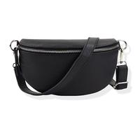 Blade Marsupio in vera pelle, elegante borsa a tracolla da donna, borsa a tracolla di alta qualità con chiusura lampo, borsa a tracolla, Nero, taglia unica