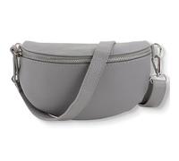 Blade Marsupio in Vera Pelle, Elegante Borsa a Tracolla da Donna di Alta Qualità Con Chiusura Lampo, Grigio, Taglia Unica