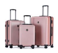 Blade Set di 3 valigie - Valigia rigida trolley - Valigetta leggera in ABS + PC con serratura TSA - 4 ruote rotanti - Set di 3 valigie da viaggio, oro rosa., Set, valigetta