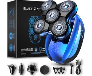 Blade & Stone® Rasoio da uomo HS505-BB | Diamond-S-Blade® | Tecnologia MIMO Net per un comfort superiore della pelle | Motore resistente a 8500 giri/min, ricaricabile USB-C - Big Blue