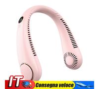 Bladeless Portable Mini Neck Fan 3 Speed USB Rechargeable Neckband Cooler(White)