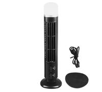 Bladeless Small Table Tower Fan - Desk Standing Air Blower With Light