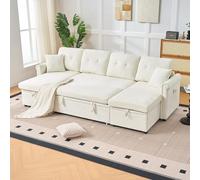 Bladez Divano angolare a forma di U con funzione di sonno e cassapanca per letto | Grande divano letto a 4 posti con vano portaoggetti | rivestimento in tessuto di velluto | larghezza 266 cm | seduta