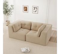 Bladez Divano modulare Corner, moderno Cord Loveseat, Configurable L Shaped, comfort e supporto per seduta profonda, senza montaggio, 32D, schiuma ad alta elasticità, per soggiorno (beige, 2 posti)