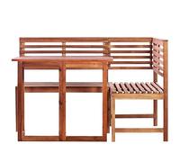 Bladez Set da 2 pezzi in legno massello di acacia - levigato e oliato - mobili da giardino durevole per terrazza o balcone - elegante set per esterni