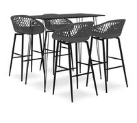 Bladez Set da bar nero e grigio in PP e metallo - Set di mobili moderni per soggiorno, cucina o giardino - Durevole ed elegante