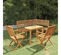 Bladez Set da bistrot da 4 pezzi, in legno massello di acacia per giardino e terrazza, levigato e oliato, durevole e resistente alle intemperie, set completo per il piacere all'aria aperta