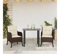 Bladez Set da pranzo da giardino con cuscino in rattan PE e acciaio verniciato a polvere, resistente alle intemperie e comodo per terrazza, balcone o giardino