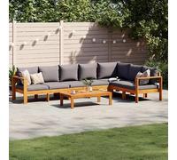 Bladez Set di 5 divani da giardino in legno massello di acacia con cuscino - durevole e resistente alle intemperie per terrazza o balcone - trattato con olio per un look naturale