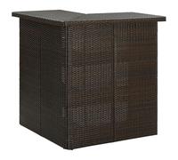 Bladez Tavolino angolare in rattan sintetico e acciaio, 100 x 50 x 105 cm, moderno tavolino da caffè per balcone, giardino o soggiorno, resistente alle intemperie e durevole, design salvaspazio