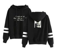 BLAENU Daniel Singer CAE-SAR Look What They Did TO Me Felpa con Cappuccio Stampata Retro Hip Hop Oversized Sportiva Maniche Lunghe per Uomo Donna XXS-4XL-Black||s