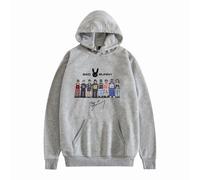 BLAENU Felpa con Cappuccio Bad Rapper Bunny Felpa con Stampa alla Moda Primaverile Autunnale Hip Hop Hoodie Harajuku Streetwear per Donna E Uomo XXS-4XL-Grey||XX_l