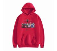 BLAENU Felpa con Cappuccio Bad Rapper Bunny Felpa con Stampa alla Moda Primaverile Autunnale Hip Hop Hoodie Harajuku Streetwear per Donna E Uomo XXS-4XL-Red||3X_l