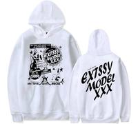 BLAENU Felpa con Cappuccio Junior H Sad Boyz Extssy Modello Merch Vintage Moda Unisex Hip Hop Pullover Hoodie Oversize Maniche Lunghe per Donna E Uomo XXS-4XL-White||l