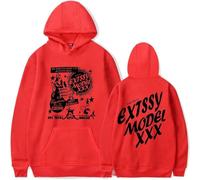 BLAENU Felpa con Cappuccio Junior H Sad Boyz Extssy Modello Merch Vintage Moda Unisex Hip Hop Pullover Hoodie Oversize Maniche Lunghe per Donna E Uomo XXS-4XL-Red||x_s