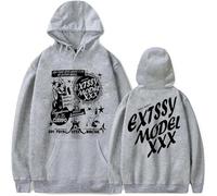 BLAENU Felpa con Cappuccio Junior H Sad Boyz Extssy Modello Merch Vintage Moda Unisex Hip Hop Pullover Hoodie Oversize Maniche Lunghe per Donna E Uomo XXS-4XL-Grey||l