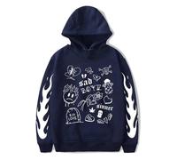 BLAENU Felpa con Cappuccio Junior H Sad Boyz Tour Singer Merch Hoodie Uomo Donna Moda Autunnale Casual Streetwear XXS-4XL-Navy Blue||XX_l