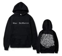 BLAENU Hoodie Singer Mac Demarco This Old Dog Album Stampa Felpa Unisex Casual A Maniche Lunghe Hip Hop Felpa con Cappuccio Grafica Donna Uomo Vintage Harajuku Streetwear XXS-4XL-Black||m