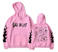 BLAENU Junior H Merch Felpe con Cappuccio Sad Boyz Hoodie con Stampa 2D Maglione alla Moda Harajuku Streetwear Neutro per Uomo Donna XXS-4XL-Pink||l