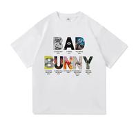 BLAENU Maglietta Bad Rapper Bunny Maglietta A Maniche Corte con Stampa 2D Uomo Donna Top Estivo con Collo Rotondo XXS-4XL-White||x_s
