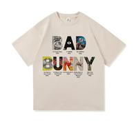 BLAENU Maglietta Bad Rapper Bunny Maglietta A Maniche Corte con Stampa 2D Uomo Donna Top Estivo con Collo Rotondo XXS-4XL-Khaki||4X_l