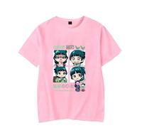 BLAENU The Apothecary Diaries Camiseta De Algodón Estampado Divertido En 2D Manga Corta Hip Hop Holgada Harajuku T-Shirt De Verano Cuello Redondo Cosplay Ropa Urbana para Hombre Mujer-Pink||x_l