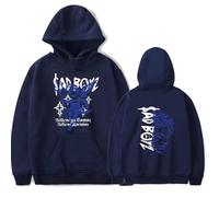 BLAENU Unisex Junior H Sad Boyz Felpa con Cappuccio Uomo Donna Unisex Maglia Lunga Autunno Inverno Pullover Hoodie Moda Streetwear XXS-4XL-Navy Blue||m