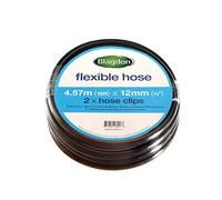 Blagdon Tubo flessibile rinforzato per laghetto, diametro interno 4,57 m x 12 mm, tubo in PVC liscio per laghetto, include 2 fascette stringitubo in acciaio inox, tubo resistente e resistente, nero