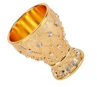 Blaihild Calice Medievale in Lega di Zinco da 8 Once con Disegno in Rilievo per la Decorazione del Bar della Casa, per Matrimoni Gotici, per Comunione, Feste a Tema (GOLD)