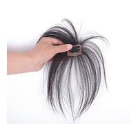 Blaihild Capelli con Frangia, Veri Capelli Umani 3D Castano Scuro con Nascosto, per la Modifica del Contorno del Viso con Basette per la Festa di Nozze