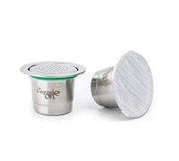 Blaihild Capsule di caffè Riutilizzabili in Acciaio Inossidabile, Confezione da 2, con Anello Sigillante per Cucchiaio, Compatibili con la Macchina da caffè Scishare, Cialde Ricaricabili per un Dal