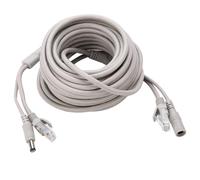 Blaihild Cavo di Alimentazione Ethernet Cat 5, RJ45 e Cavo di Prolunga Jack DC 2,1 Mm 5, Mm per Telecamere IP NVR, con Supporto di Rete 10 Mbps 100 Mbps (10 milioni)