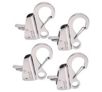 Blaihild Clip per Barche in Acciaio Inox 4 Pezzi, Gancio Regolabile a Sgancio Rapido con Scorrimento per Corde da 3/8-5/8 Pollici, capacità 3629 kg, Utilizzo con Una Mano (Silver)