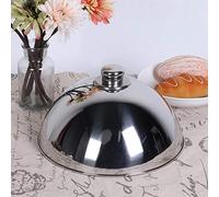 Blaihild Copertura per Alimenti in Acciaio Inossidabile, Coperchio per Piatto Lucidato a Specchio con Perline Antiscottatura e Base Ispessita, per Tavolo da Banchetto (Treppiede argento da 10 pollici)